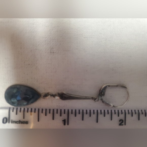 Krikor Earrings With Blue and Clear Crystals - Picture 4 of 4